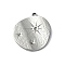 304 Stainless Steel Pendant Rhinestone Settings, Flat Round, Stainless Steel Color, Fit for 1mm Rhinestone, 23.5x21.5x2mm, Hole: 2mm