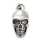 316 Surgical Stainless Steel Pendants, Skull Charm, Antique Silver, 35x18x21.5mm, Hole: 9x5mm