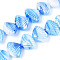 Handmade Lampwork Beads, Shell Shape, Pearlized, Light Sky Blue, 15.5~17.5x22~23.5x9.5~11mm, Hole: 1.5~2.5mm