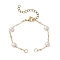 Natural Cultured Freshwater Pearl Beads & Brass Cable Chain Bracelet Making, with Lobster Claw Clasps, White, Golden, 5-7/8 inch(14.8cm), Hole: 3mm