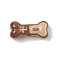 Spray Painted Alloy Beads,  Cadmium Free & Nickel Free & Lead Free, Enamel Beads, Bone, Camel, 6.5x14x6mm, Hole: 1.8mm