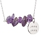 Natural Amethyst Chip & Constellation Pendant Necklaces, 304 Stainless Steel Cable Chains Necklaces, Stainless Steel Color, Aquarius, 16.93 inch(43cm)