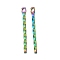 Ion Plating(IP) 304 Stainless Steel Pendants, Rainbow Color, 20x2x1.2mm,Hole:1mm