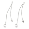 Brass Big Pendants, with ABS Plastic Imitation Pearl, Round Charms, Platinum, 53.5mm, Hole: 1.6mm