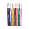10Pcs Iron Crochet Hook Sets, with Silicone Handle, Mixed Color, 132x8x6mm