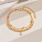Brass Micro Pave Cubic Zirconia Milti-strand Breacelets, Charm Breacelets for Women, Teardrop, Real 18K Gold Plated, 7-7/8 inch(20cm)