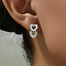 Elegant 925 Silver Heart-shaped Earrings with Zircon for Women's Daily Wear
