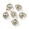 Electroplated Glass Beads, Faceted, Teardrop Charms, Top Drilled, White, 10x8mm, Hole: 1.2mm