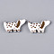 Printed Opaque Resin Beads, Dog, Camel, 19x34x6mm, Hole: 1.4mm