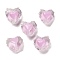 Handmade Lampwork Beads, with Enamel, Heart, Pearl Pink, 14~15x15~15.5x8.5~9.5mm, Hole: 1.4mm