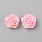 Luminous Opaque Resin Cabochons, Glow in Dark, Rose, Pink, 19x19.5~20x9~10mm