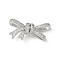 Brass Micro Pave Clear Cubic Zirconia Pendants, Bowknot Charms, Platinum, 17x33x9mm, Hole: 3mm
