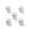Alloy Hollow Beads, Round with Rhombus, Cadmium Free & Lead Free, Silver, 8x7~8mm, Hole: 1.5~2mm