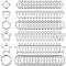 180Pcs 6 Styles 2-Hole CCB Plastic Beads Frame, Platinum, 10~15.5x10~16x3.5mm, hole: 1.6~2mm, 30pcs/style