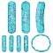 6Pcs Synthetic Turquoise Connector Charms, Curved Rectangle Links, 36x9.5x5.5mm, Hole: 2.5mm