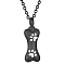 Stainless Steel Pendant Necklaces, Urn Ashes Necklaces, Dog Bone, Black, 21.65 inch(55cm)
