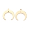 20Pcs Brass 2-Loop Connector Charms, Long-Lasting Plated, Double Horn/Crescent Moon Links, Real 14K Gold Plated, 19x18x1mm, Hole: 1.2mm