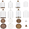 12 Sets 6 Styles Glass Dome Cover, Decorative Display Case, Cloche Bell Jar Terrarium with Alloy Base, Mixed Color, 20~27.5x36.5~46.5mm, Inner Diameter: 16~21.5mm, 2 sets/style