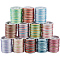 12 Rolls 12 Colors Polyester Cord, for Jewelry Making, Mixed Color, 0.5mm, 24 Gauge, about 20m/roll, 1 roll/color