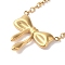 Ion Plating(IP) 304 Stainless Steel Cable Chain Bowknot Pendant Necklaces, Golden, 17.52 inch(44.5cm)