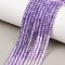 Cubic Zirconia Beads Strands, Faceted, Rondelle, Medium Purple, 3.5x2.5mm, Hole: 0.6mm, about 164pcs/strand, 14.57''(37cm)