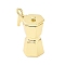 Brass Pendants, Coffee Maker Charms, Rack Plating, Long-Lasting Plated, Lead Free & Cadmium Free, Real 18K Gold Plated, 15x11x8mm, Hole: 1.2mm