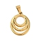 Ion Plating(IP) 304 Stainless Steel Pendants, Oval Charm, Golden, 24x18x2mm, Hole: 6x3.5mm