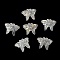 Glass Beads, Butterfly, with Gold Powder, Clear, 13x17.5x3mm, Hole: 1.4mm, about 1063pcs/1000g