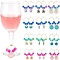 Ocean Theme Alloy Enamel with Plastic Imitation Pearl Wine Glass Charms, with Brass Hoop Earring Findings and Glass Bead, Starfish/Shell, Mixed Color, 47~53mm, 12 style, 2pcs/style, 24pcs/box