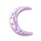 Opaque Resin Cabochons, AB Color Plated, Moon, Lilac, 33x25x4mm