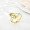Brass Micro Pave Cubic Zirconia Finger Rings, for Women, Letter K, US Size 3(14mm)