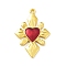 Alloy Enamel Pendants, Golden, Heart Charm, Golden, 40x26x3mm, Hole: 1.8mm