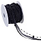 15M Polyester Lace Ribbon, Lace Trimming with ABS Beads, for Home Decoration, Upholstery, Curtain Tieback, Black, 1/8 & 3/8 inch(4mm & 10mm), about 16.40 Yards(15m)/Roll