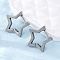 Tarnish Resistant 304 Stainless Steel Star Huggie Hoop Earrings, Stainless Steel Color, 20x21x3mm, Pin: 1mm