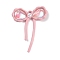 Golden Alloy Glass Pendants, with Plastic Pearl, Bowknot, Pink, 29.5x22.5x5mm, Hole: 1.5mm