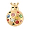 304 Stainless Steel Pendants, with Rhinestone, Ladybug Charms, Real 18K Gold Plated, Colorful, 30x21x6mm, Hole: 1.6mm