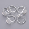 Adjustable Brass Ring Components, Pad Finger Rings, Silver Color Plated, Tray Inner diameter: 12mm, 17mm