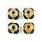 Brass Beads, with Enamel, Rondelle, Golden, Sea Green, 7x7x5mm, Hole: 1.6mm