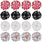 16Pcs 4 Colors Handmade Costume Accessories, Cloth Flower, Mixed Color, 28x10mm, 4pcs/color