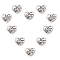 Mother's Day Theme, 304 Stainless Steel European Beads, Large Hole Beads, Heart with Mom, Antique Silver, 11.5x13.5x7.5mm, Hole: 5mm, 10pcs/box
