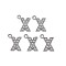 Alloy Pendants, with Crystal Rhinestone, Platinum, Cadmium Free & Lead Free, Alphabet, Letter.X, 18x14x2mm, Hole: 2mm