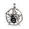 Natural Obsidian Pendants, Spider, 37x43mm