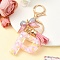 Resin & Acrylic & Faux Suede Tassel Keychain, with Alloy Clasp and Iron Rings, Letter P, 10cm