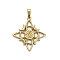 304 Stainless Steel Pendants, Witch Knot with Star Moon Charm, Ion Plating(IP), Golden, 34.5x31.5x2.5mm, Hole: 7.5x3.5mm