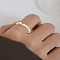 1Pc Brass Finger Rings, Heart Pattern, Golden, 2mm, US Size 6(16.5mm)