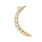 Brass Micro Pave Cubic Zirconia Pendants, Moon, Rack Plating, Long-Lasting Plated, Real 18K Gold Plated, 28.5x11x3mm, Hole: 1.2mm
