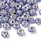Transparent Resin Rondelle European Beads, with Disc Paillette & Platinum Tone Brass Cores, Large Hole Beads, Lilac, 14x8.5mm, Hole: 5mm