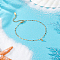 1Pc 304 Stainless Dapped Chain Round Charm Anklets for Women, Real 18K Gold Plated, 8-1/4 inch(21cm)