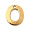 304 Stainless Steel Charms, Letter Charms, Ion Plating(IP), Real 18K Gold Plated, Letter O, 111x9.5x0.8mm, Hole: 1.2mm