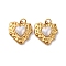 304 Stainless Steel Resin Pendants, Heart Charm, with Jump Ring, Ion Plating(IP), Real 18K Gold Plated, 15x14x4.5mm, Hole: 2.5mm